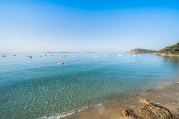 Wall Mural - Famous Plage de Jean Blanc on French Riviera, France