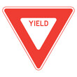 vector yield traffic sign