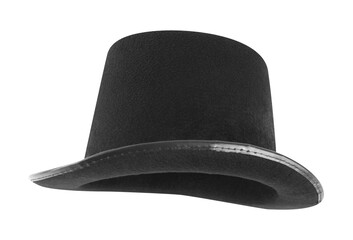 Wall Mural - Black magician top hat isolated on white