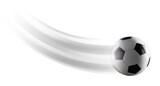 Fototapeta  - Fast soccer ball on green background