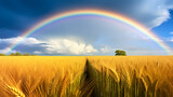 Fototapeta Tęcza - Abstract rainbow in the sky, rainbow illustration