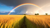 Fototapeta Tęcza - Abstract rainbow in the sky, rainbow illustration