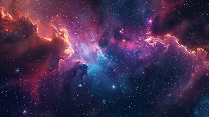 Wall Mural - a nebula with different stars in the background