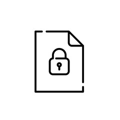 Wall Mural - file and lock. secure data protection. pixel perfect icon