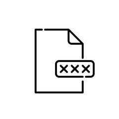 Wall Mural - password protected document. pixel perfect icon