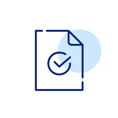 Wall Mural - file and checkmark in circle. pixel perfect, editable stroke