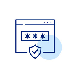 Wall Mural - secure browser connection. web page, password dialog box and shield. pixel perfect, editable stroke