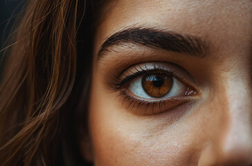 close up of a female eye