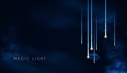 Wall Mural - abstract background with motion light. space, cosmos, firework and comet light effect. flyin asteroi