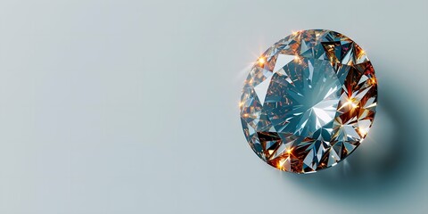 Wall Mural - Beautiful diamond on a blue background, 3d rendering. Computer digital drawing.
