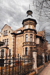 Poster - Ancient spooky abandoned house and dramatic sky