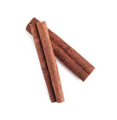 Poster - Cinnamon sticks isolated on white, top view