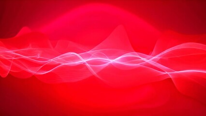Wall Mural - red abstract motion background with wave lines