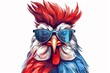 a rooster wearing sunglasses