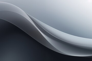 Canvas Print - Gray wave gradient background. Curve futuristic banner.