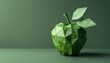 green apple fruit styled as origami paper craft