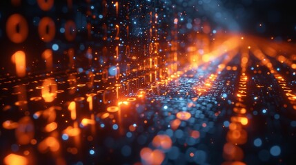Fototapete - Concept of digital transformation. Binary code. System engineer. Programmer.