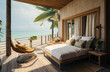 © Ruslan Gilmanshin - Tropical bungalow on the amazing beach with a palm tree