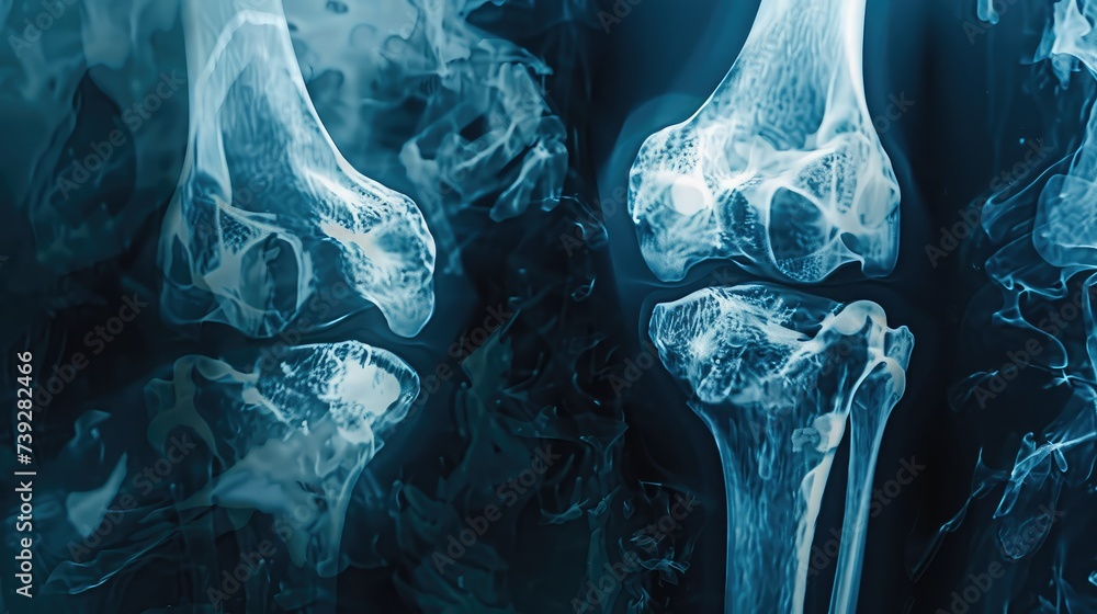 Osteoarthritis (OA) knee . film x-ray AP ( anterior - posterior ) and ...