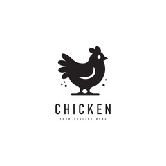 Chicken logo vector. Minimalist logo concept. Suitable for restaurants, products, farms or marketing with a chicken theme.