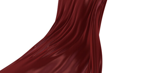 Poster - Smooth and shiny red cloth 3D