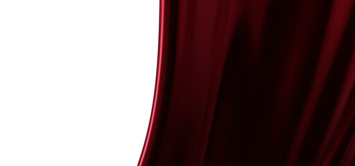 Poster - 3d render of abstract red cloth falling. Silk drapery flies away.