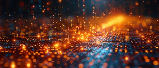 Fototapete - A digital transformation concept. A system engineering concept. A binary code concept. A programming concept.