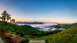 Panorama view of nature with fog in morning at Huai Kub Kab, Chiang mai, Thailand