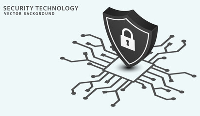 Aufkleber - Isometric network security information. A shield from virus attacks, firewall, spam and hackers. Data privacy secure concept. VPN protect banner and Safety internet technology. 3D Vector illustration.