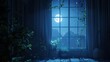 © ISK PRODUCTION - Enchanting scene of moonlight casting magic glow on window