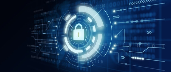 Wall Mural - illustration of cyber security privacy. information or network protection. business internet technol