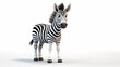 zebra isolated in white background 3d cartoon