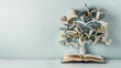 knowledge tree made of books