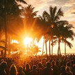 Against tropical backdrops beach parties come alive with the beats of summer music festivals radiating vibrant vibes