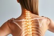 woman with highlighted spine and shoulder bones