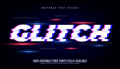 realistic glitch text effect or 3d typography in cyber and neon style for technology business market