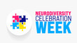 March is Neurodiversity Celebration Week background template. Holiday concept. use to background, banner, placard, card, and poster design template with text inscription and standard color. vector