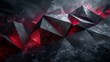3D geometric shapes in red and black, creating a striking abstract pattern, ideal for bold graphic designs or modern art