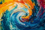Fototapeta Tęcza - Vibrant Swirl of Colors, Abstract Art Background