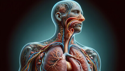 Wall Mural - human respiratory system, 3d visualization for medical and study