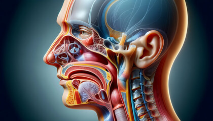 Wall Mural - nasal breathing system, 3d visualization for medical and study