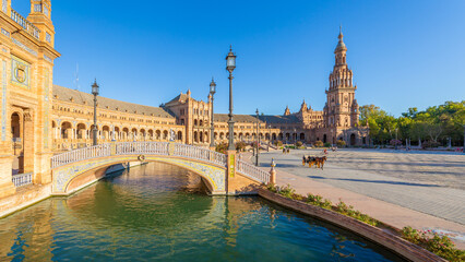 Sticker - Panorama of Spanish Square in Sevilla