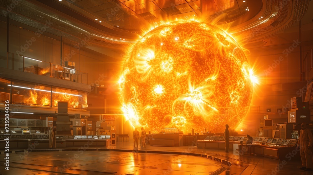 Simulate the image of the artificial sun. It is inside a large ...