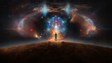 Fototapeta Kosmos - Galactic Horizon: The Prodigy of Stardust