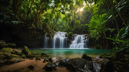 Wall Mural - waterfall background very cool 