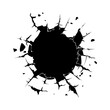 Silhouette bullet hole in metal material black color only