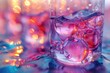 A sparkling reflection of tranquility captured in a fragile vessel, the essence of refreshment encapsulated in a sea of effervescent bubbles