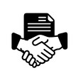© CraftyAI Creations - 'Business Agreement Handshake Icon: Vector Illustration Depicting a Friendly Handshake, Suitable for Various Styles, Apps, and Websites.