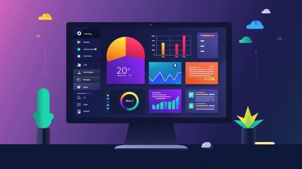Wall Mural - the role of task managers: monitoring system performance in operating systems