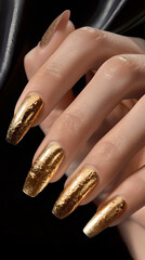 Wall Mural - gold nail art